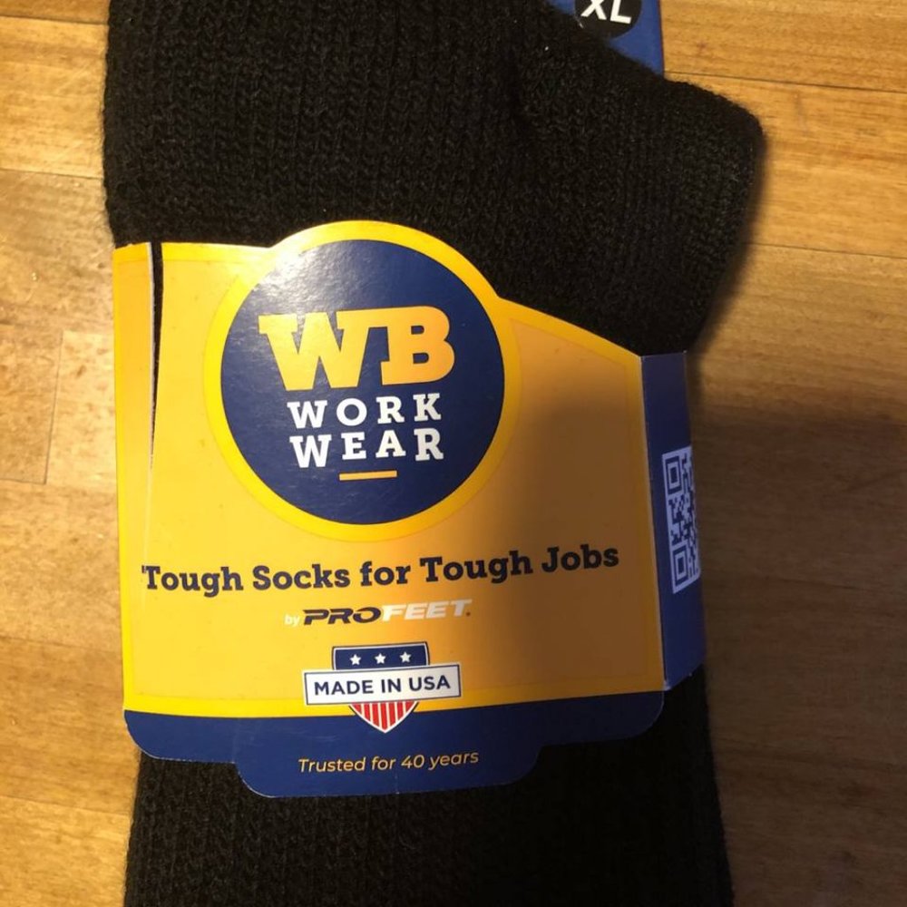 WB Work Wear Tough Socks For Tough Jobs  Black